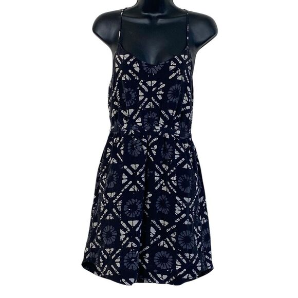 Madewell Starview 100% Silk Batik Grid Mini Dress Sz 4 - Picture 4 of 16
